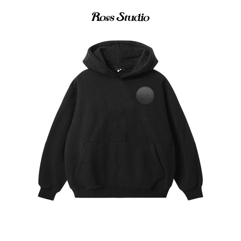 Áo Hoodie ROSS STUDIO Đen Nỉ Chân Cua 440gsm Form Boxy - R IC HOODIE BLACK