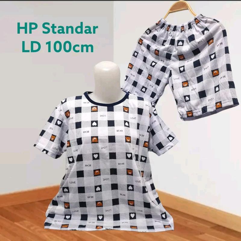 BabyDoll Wanita Dewasa Hotpant Standar Celana Pendek LD 100Cm Motif Bordil Kaos 0