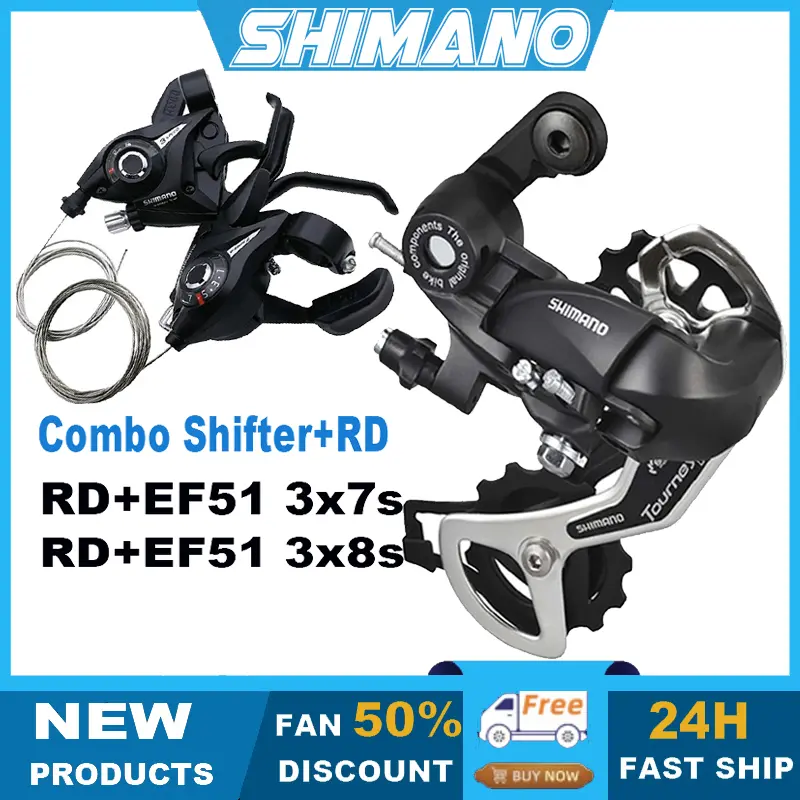 Shimano Tourney 7/8 Speed Rear Derailleur Combo Shifter 3x7/8 Speed RD Shfiter Derailleur Groupset