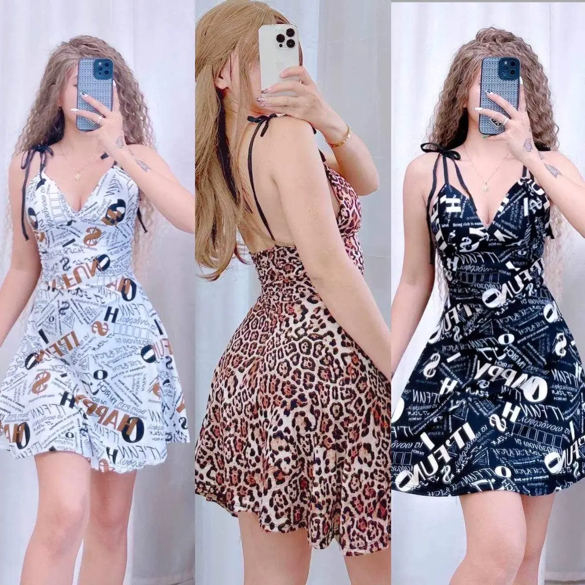 Summer Padded Skater Dress Self-Tie Strap Sexy Womenswear