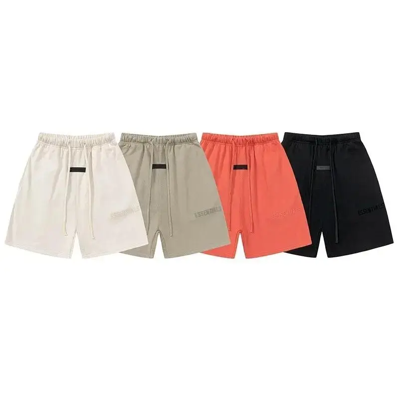 Essentia Luxury Men's Shorts with Double Row Letter Printing Women's Fashion Brand High Street Loose Flocked Pants