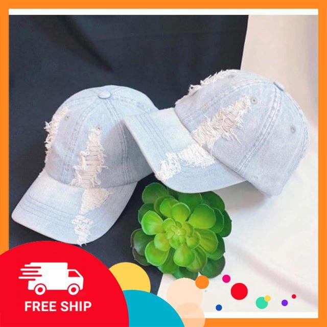Nón kết mũ lưỡi trai jean rách thời trang vải Kaki đẹp form chuẩn -Cap Zone