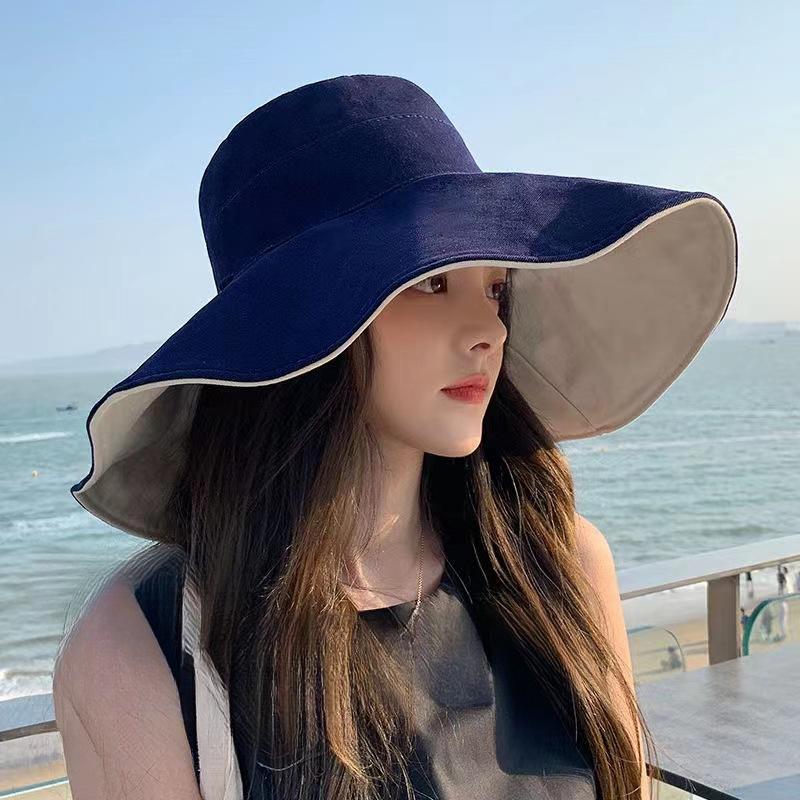 Mũ Bucket Nữ, Mũ Chống Nắng Mùa Hè, Mũ Chống Nắng Ngoài Trời, Có Mái Hiên Lớn Để Che Mặt