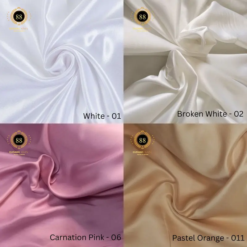 Kain Satin Velvet Premium Polos Bridesmaid [Harga 1 Roll - Isi 60 Yard] indonesia teracota sutra & satin 1