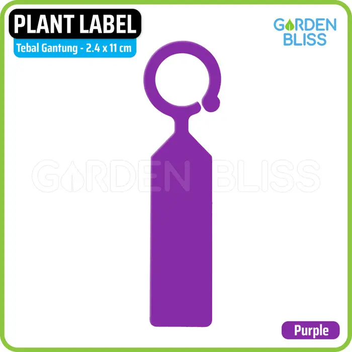 baru Thick Plant Label Name Tag - Label Penanda Tanaman Tebal, Model Hanging Ring - Gantung 2.4x11 cm - Purple