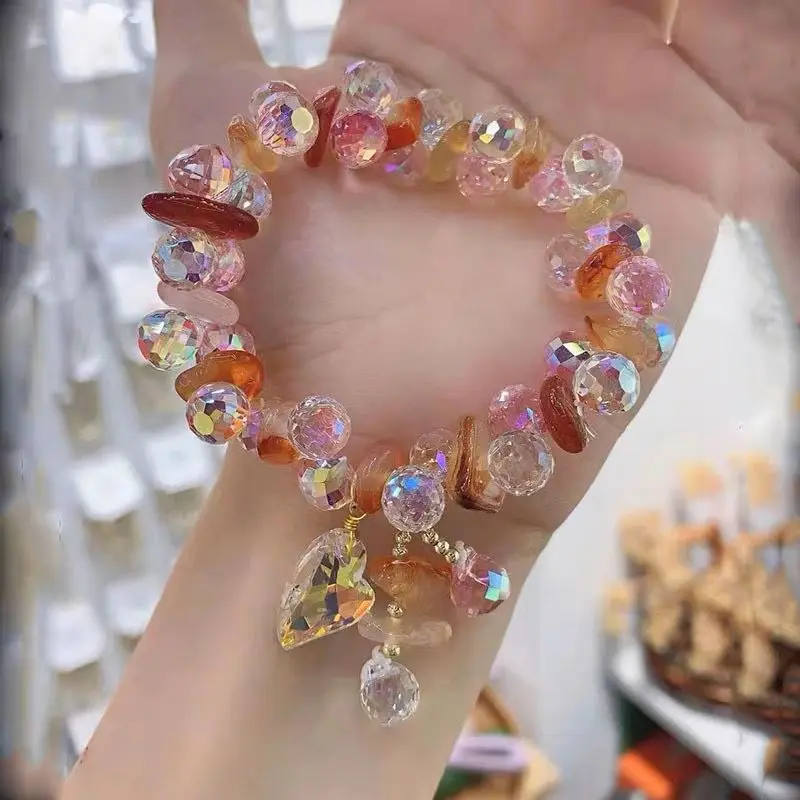 Vòng Tay Pha Lê, Phong Cách Ngầu Thiết Kế Tình Yêu Dành Cho Nữ, Thời Trang, Thiết Kế Độc Đáo Thích Hợp Làm Vòng Tay Bạn Gái 5