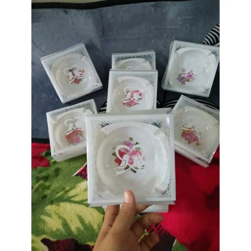 souvenir pernikahan asbak melamine kemas mika isi 25pcs 1