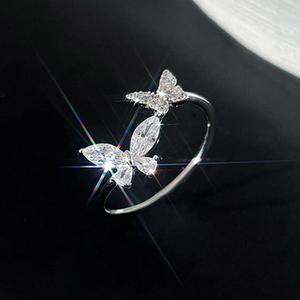 Flash Butterfly Ring Female Minority Design Sense Minority Ring Adjustable Finger Ring round jade pendant necklace part chinese blades rosary heart locket agueb sleepy bunny career satanic matching buena fortuna queen fox feng shui nam gyu couples diamond