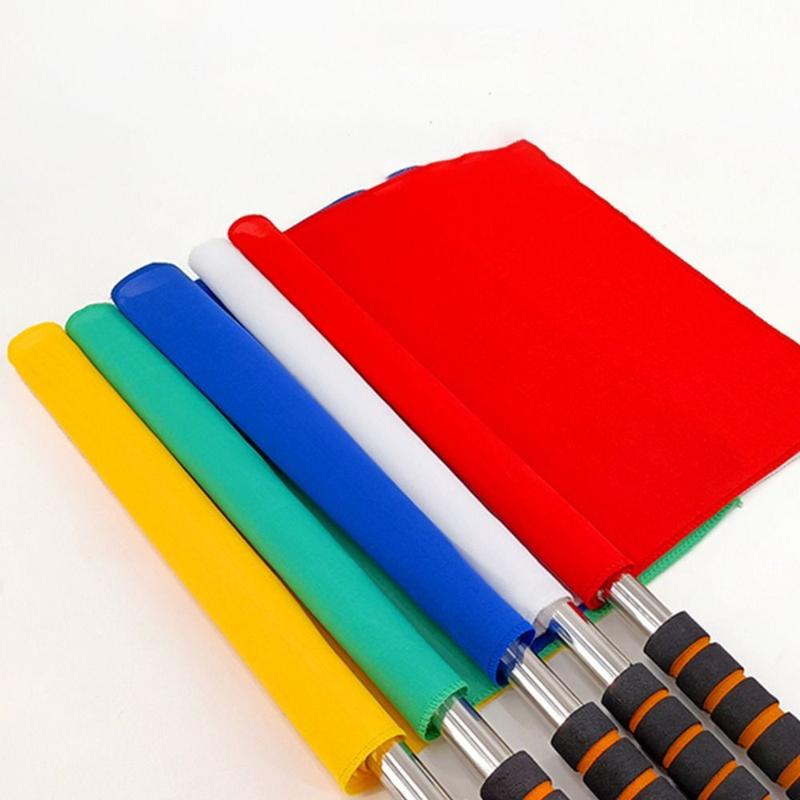 Product Introduction of High Quality Professional Referee Flag Multi-color Waterproof Issuing Flags with Sponges Handle Signal Flags Volleyballs Football Supplies 18