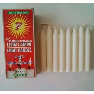 [1 pak] lilin lampu cap 7 terang isi 8 pcs - lilin sinar mentari