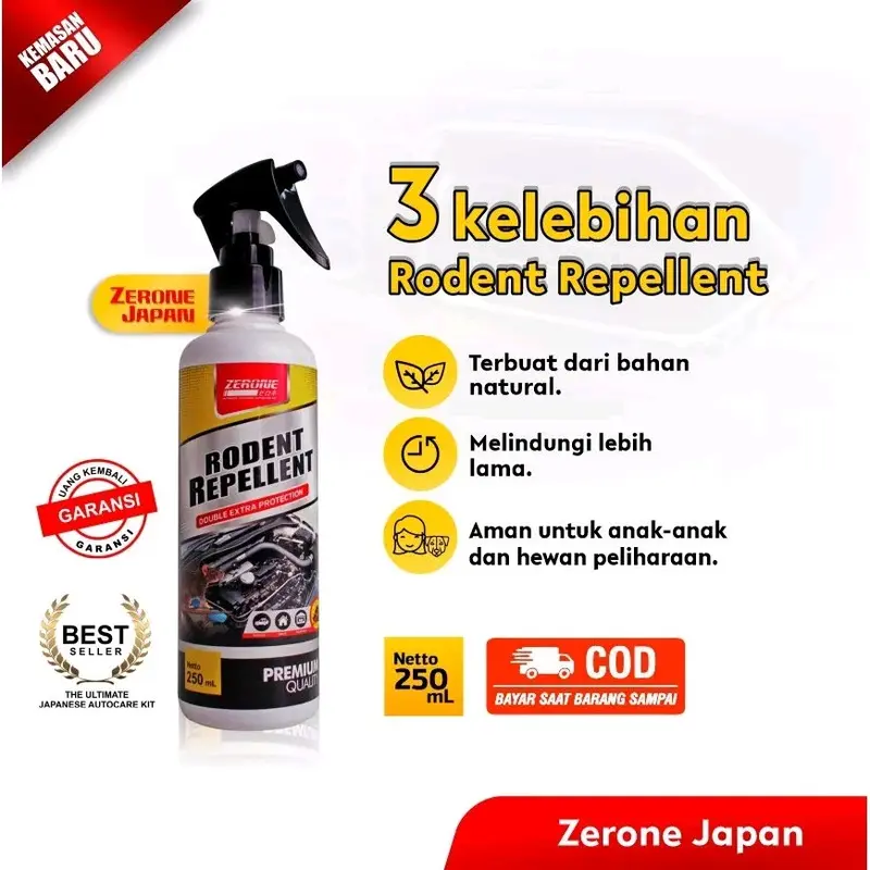 Termurah! Zerone Rodent Repellent Pengusir Tikus Pada Kap Mesin Mobil / Pengusir Tikus Rumah Ampuh 250ml 1
