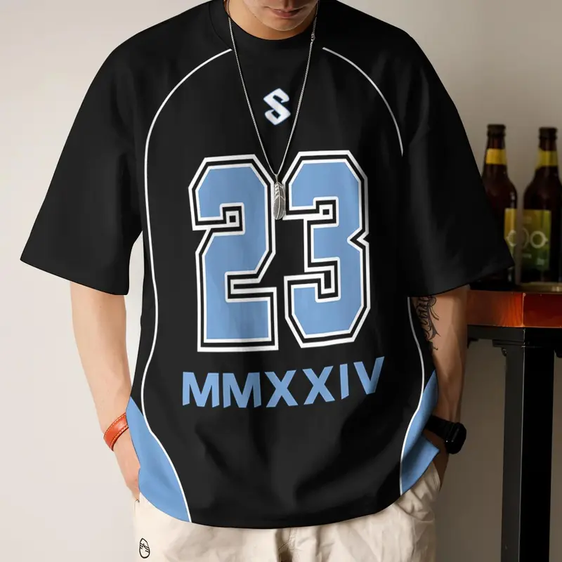 2025 men's street plus size T-shirt, casual digital 3D printed jersey T-shirt, large size short sleeved, medium width, street trend, lightweight and breathable men's sportswear can be worn up to 110KG. Áo Menswear Cổ Tròn 4