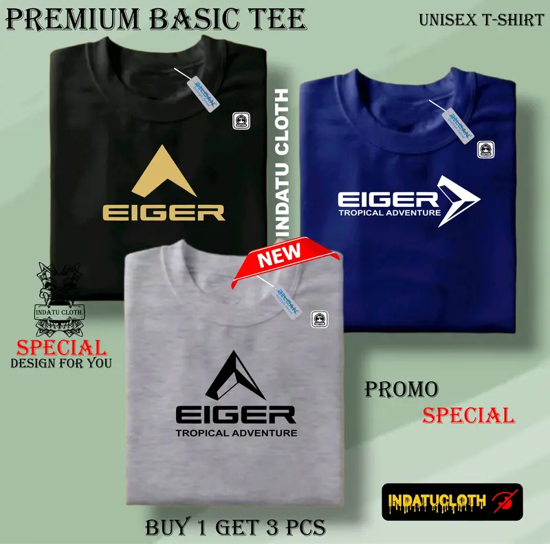 BELI 1 ATAU 3 PCS(PROMO COD) INDATU CLOTH -Kaos Distro Pria Terbaru ARTIKEL E01 100% Bahan Soft Tebal Cotton Combed 30s Premium High Quality 2 Dewasa Nyaman Remaja Keren Baju Polos Lembut Oblong Katun Panjang Pendek Sablon 3