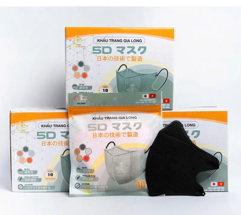Khẩu Trang 5D Gia Long 3 Lớp, Chất Lượng Cao, Chống Bụi Mịn PM2.5, Vi Khuẩn Và Các Tác Nhân Gây Hại Trong Không Khí 0