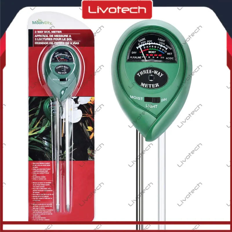 3in1 Soil Tester PH+Moisture+Light Meter Analyser Tipe : Bundar 0