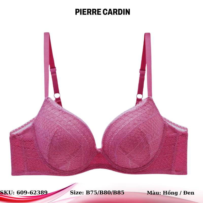 Áo lót nữ 609-62389 nhãn hiệu Pierre Cardin, vải ren, có gọng, cúp xéo 3/4, mouse mỏng  Women Bra 0