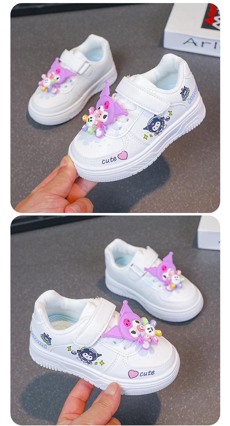 Product Introduction of 2025 Children Casual Shoes for Girls Spring New Fashion Korean Style Soft Bottom Anti-slippery Versatile Trendy Kuromi Baby Walking Sneakers 14
