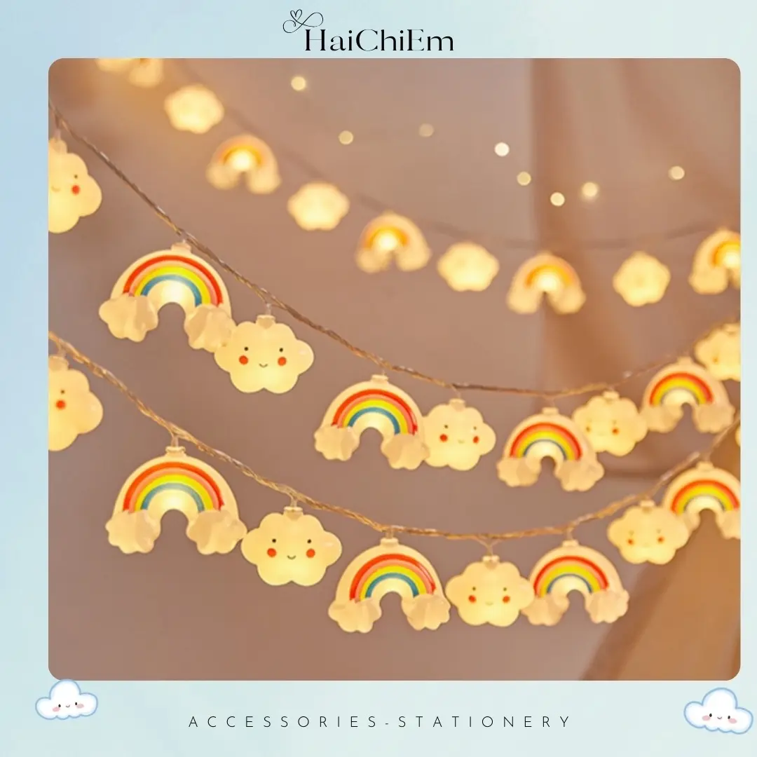 Dây đèn LED trang trí - Kiểu dáng dễ thương - Một dây dài 1m5/3m - TẶNG KÈM PIN - Dây đèn LED decor trang trí - Decor phòng cho bé - Cửa hàng [HAICHIEM]