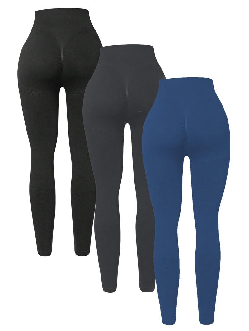 Product Introduction of Women's Solid High Waist Sports Leggings, Casual Comfy Breathable Seamless Skinny Pants for Yoga Gym Workout, Ladies Sportswear for Spring & Fall 16