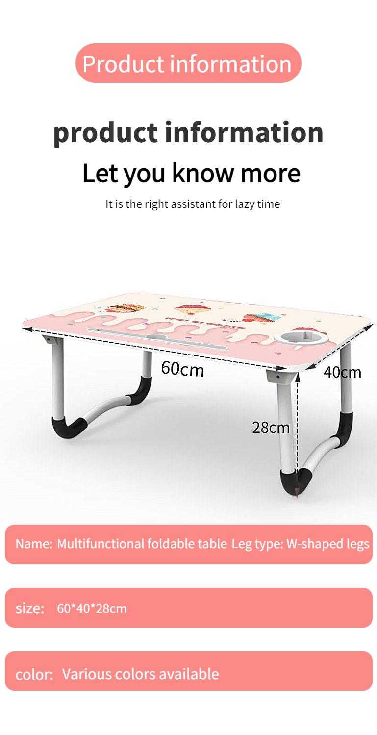 Product Introduction of Cartoon Cute Foldable Bed Desk with Laptop Tray for Dorm & Student Use - Portable and Convenient 28