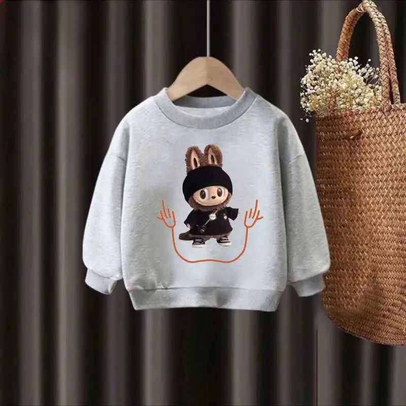 Bộ nỉ tàu trần bông cho bé trai bé gái,in hình labubu 5D dễ thương size từ 6-30kg 7