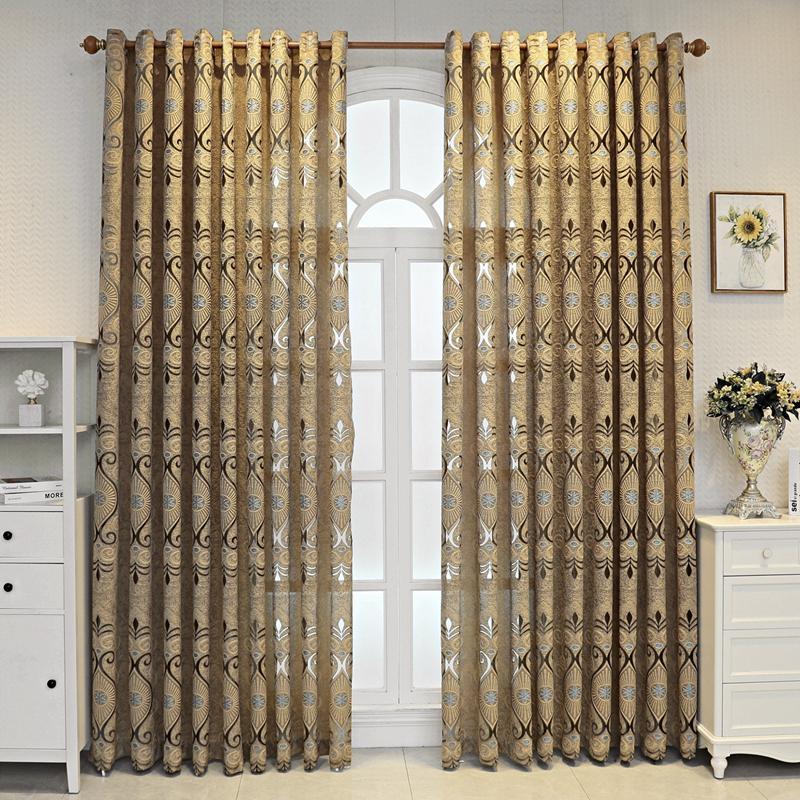 Vintage Window Curtain, Retro Jacquard Curtain, Hollow Sunshade Partition Curtain for Living Room Bedroom Office Balcony Home Decoration 2