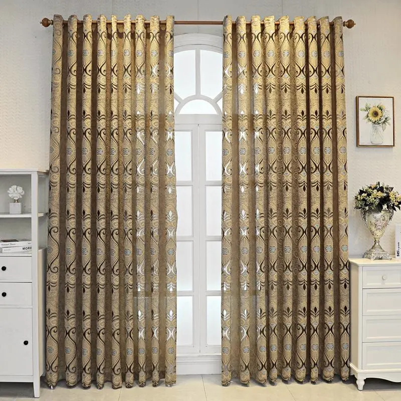 Vintage Window Curtain, Retro Jacquard Curtain, Hollow Sunshade Partition Curtain for Living Room Bedroom Office Balcony Home Decoration 2