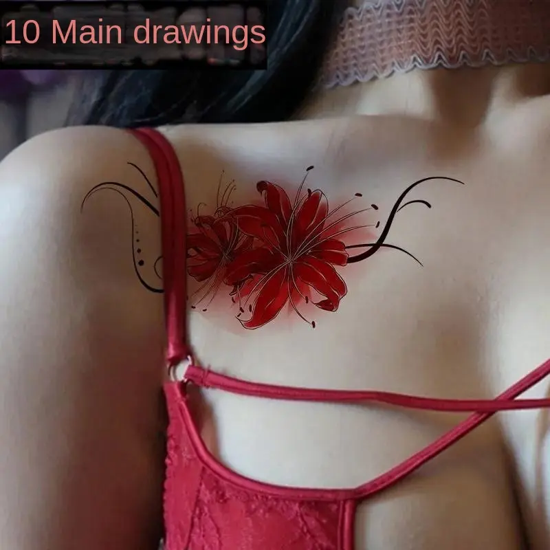 Miếng Dán Hình Xăm, Không Thấm Nước, Nữ Bianhua, Hình Xăm Lâu Trôi, Hàn Quốc, Mô Phỏng Hoa Tươi Và Gợi Cảm, Miếng Dán Cánh Tay