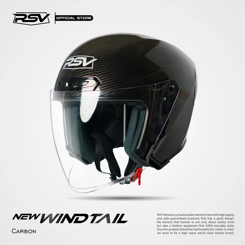 HELM Half Face RSV NEW WINDTAIL CARBON GLOSSY  Motorcycle 4