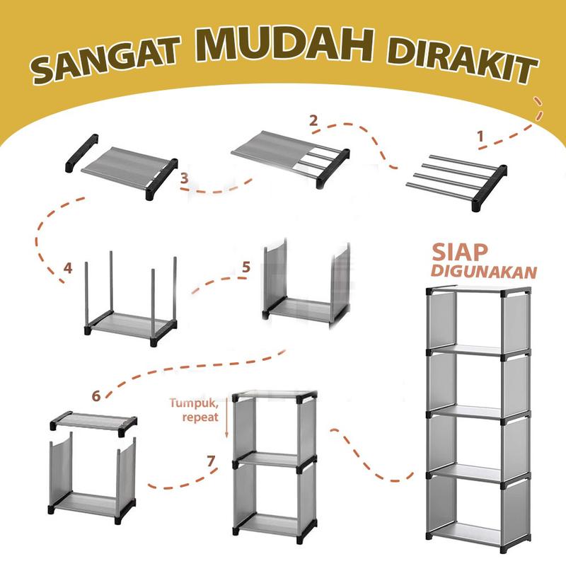 [ CLEARANCE SALE ] ZAVANESE RAK SERBAGUNA 3 SUSUN / RAK BUKU / RAK PAKAIAN / RAK TAS DLL - 027 0