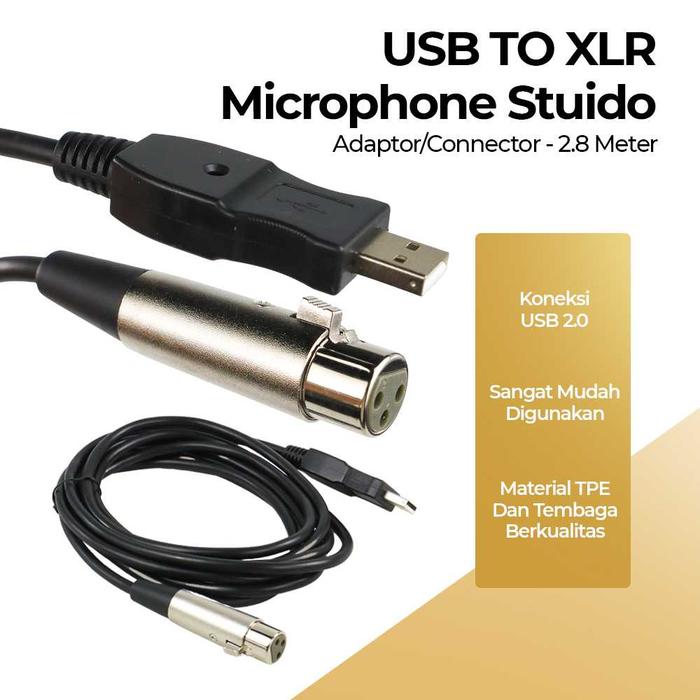 Usb Microphone Cod Jual COD Adapter Kabel Konektor Microphone XLR Ke USB 2.0 Laptop PC ...