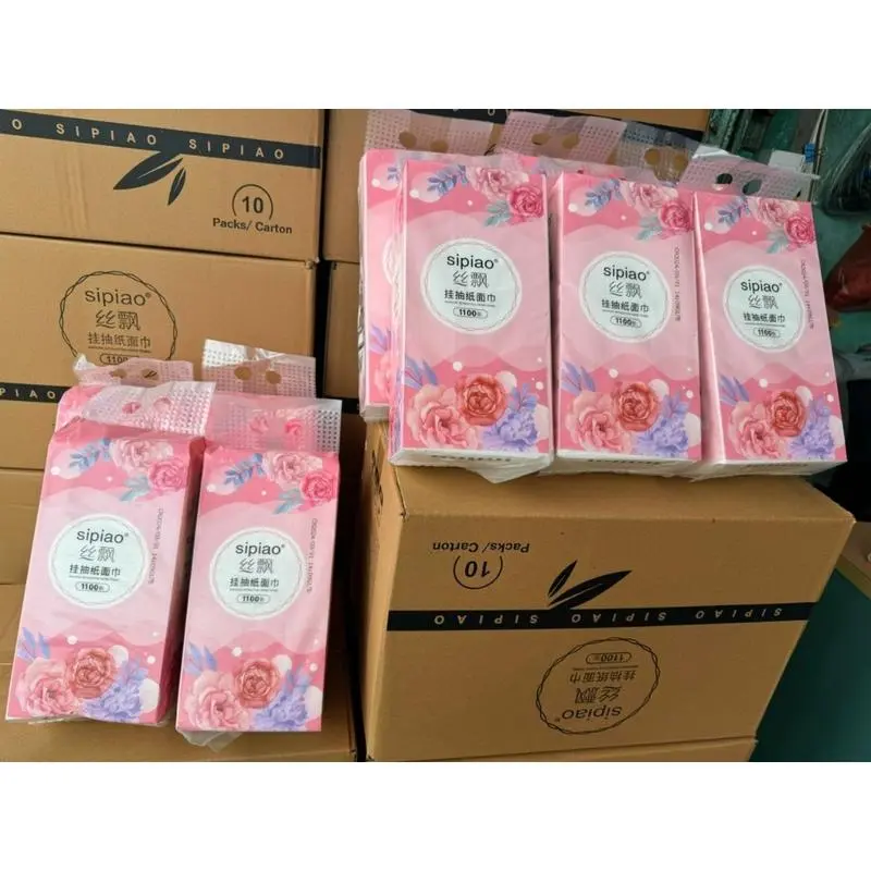 Thùng 5 Bịch Giấy SIPIAO Treo Trường 4 Lớp mỗi bịch 1000 tờ dai mềm tặng kèm móc treo Giấy Vệ Sinh 7