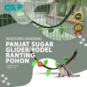 MAINAN PANJAT TALI MODEL TANGKAI POHON UNTUK HEWAN SUGAR GLIDER TUPAI