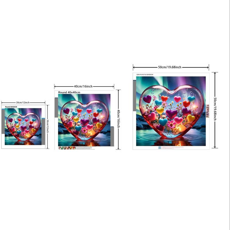 Heart Shaped 5D Diamond Arts Colorful Painting Kit, DIY Decorative Art Picture for Beginner, Wall Art Decor for Home Living Room Bedroom 1