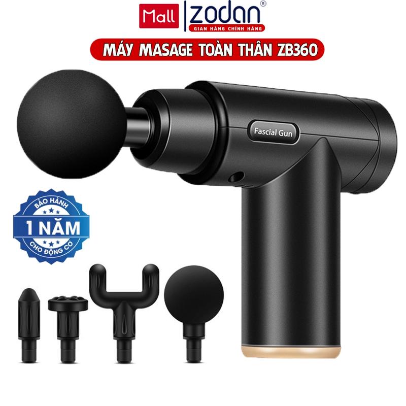 BH 1NĂM Máy mát xa cầm tay máy massage ZODAN ZB360 toàn thân Với 4 đầu thay thế 6 cấp độ BH 12 tháng