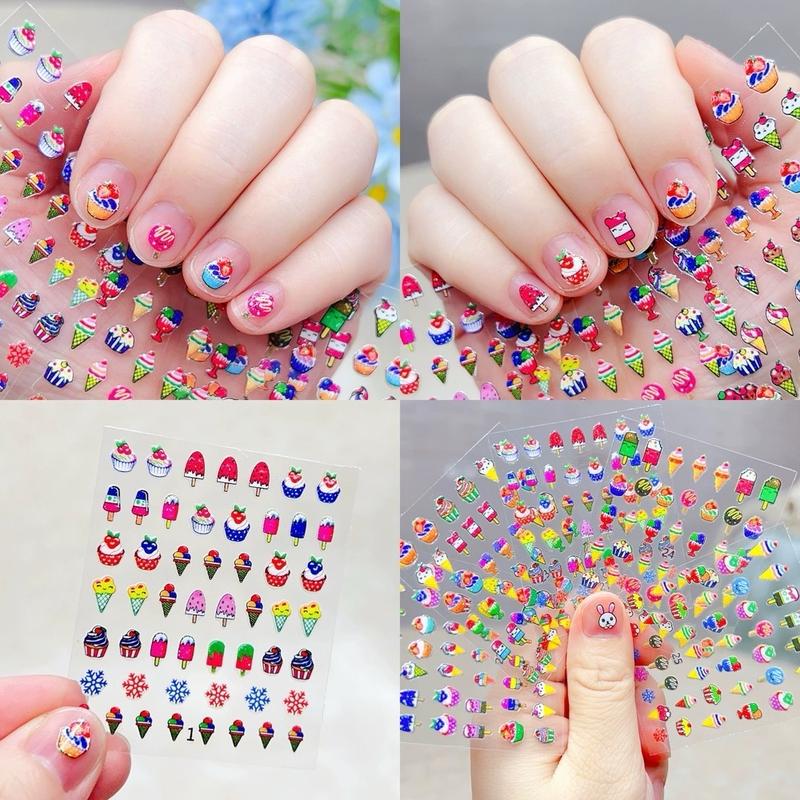 Sét 30 tấm sticker dán móng cho bé mix hình siệu cute