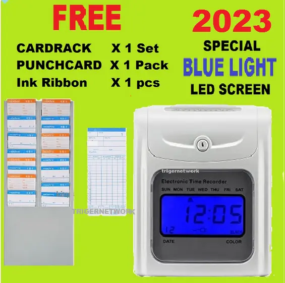 Time Recorder Punch Card Machine Full Set