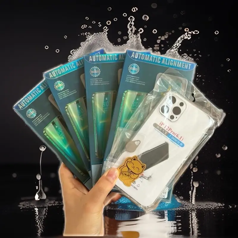Kính trong suốt (combo 4 kính trong suốt có khuân viền trợ dán) dành cho điện thoại từ 6/7/8plus-15promax ( tặng kèm 1 ốp + 1 linh phù mèo thần tài + 1 chọc sim) Phụ Kiện Kem 1