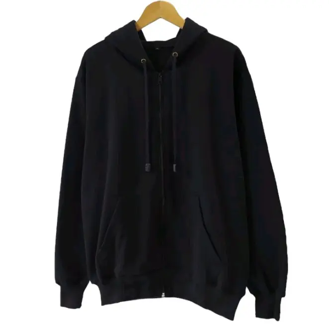 Jaket Hoodie Zipper Polos Dewasa Pria Wanita Ukuran L - XL - XXL Abu Army Fleece Sweater Distro 4