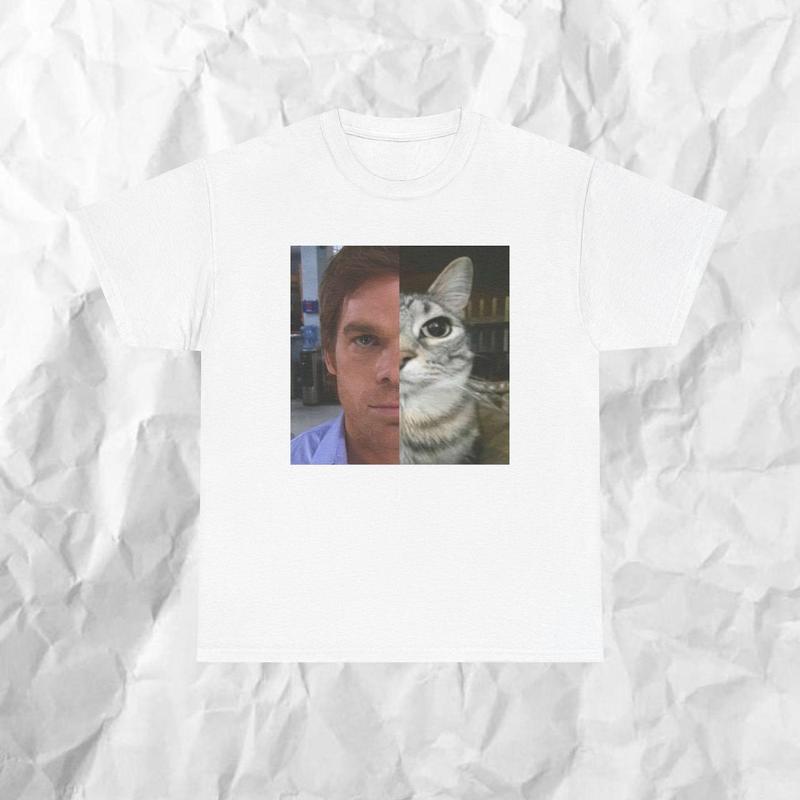 Dext Morgan Tee, Funny Cat Meme Shirt, Unisex Heavy Cotton T-Shirt, Gift for Dexter Fans, TV Show Fan Tee, Funny Graphic Tee, 2