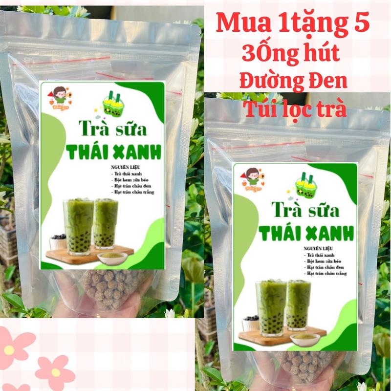Sét trà sữa thái xanh trà sữa ngon tự nấu 30 cốc tặng 100gam đường đen tặng 3 ống hút đẹp và túi lọc trà