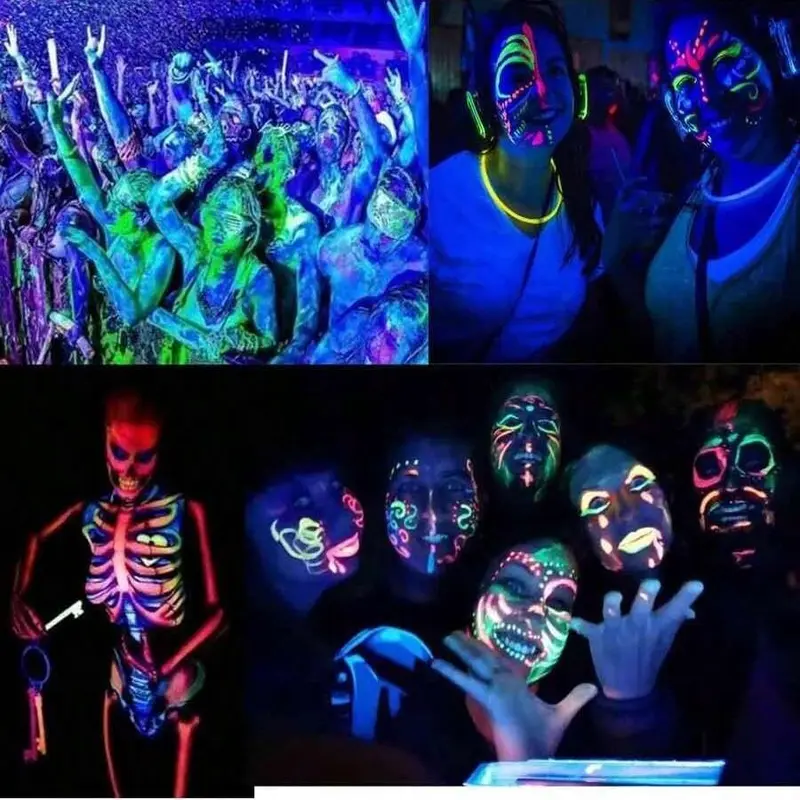 Fluorescent Face & Body Paint Sticks, 6 Counts/set Neon Face Body Paint Makeup, Body Makeup for Party Cosplay Festival, Cosmetic 6