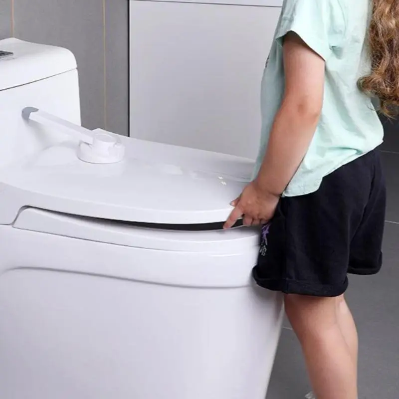 Children's Safety Toilet Lock, Toilet Lock with Adhesive Fixing, Durable Protective Toilet Lock for Kids & Pets, Travel Essentials 3