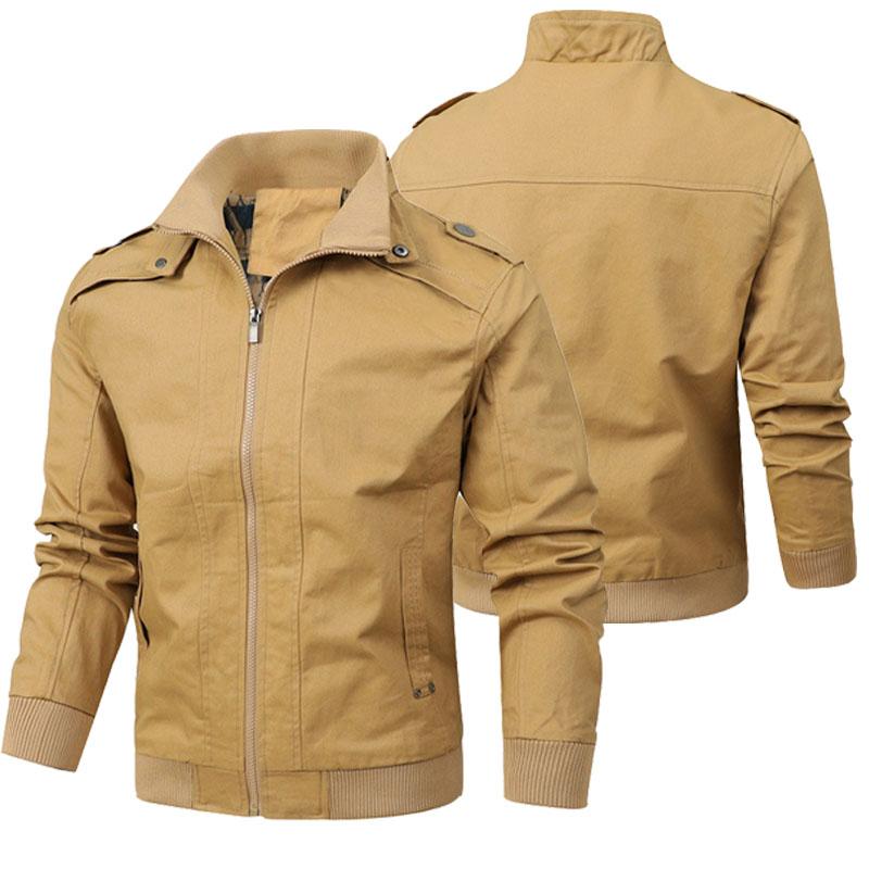 áo khoác kaki nam phong cách có bách cổ mã04 Màu Menswear Jean Kem Jacket Cotton Có Cổ Đen