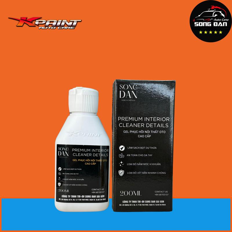 Gel Vệ Sinh Ghế Da, nhựa nhám, nội thất  Ô Tô SONG ĐAN Premium Interior Clewner Details 200ml