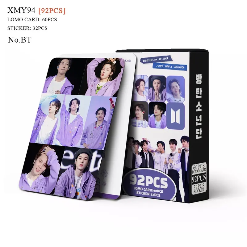 Lomo Card Kpop Thailand Western 1 Pack Isi 92pcs FREE Sticker BTS aespa Blackpink Illit BabyMonster NCT BrightWin Harry Potter Photocard 5