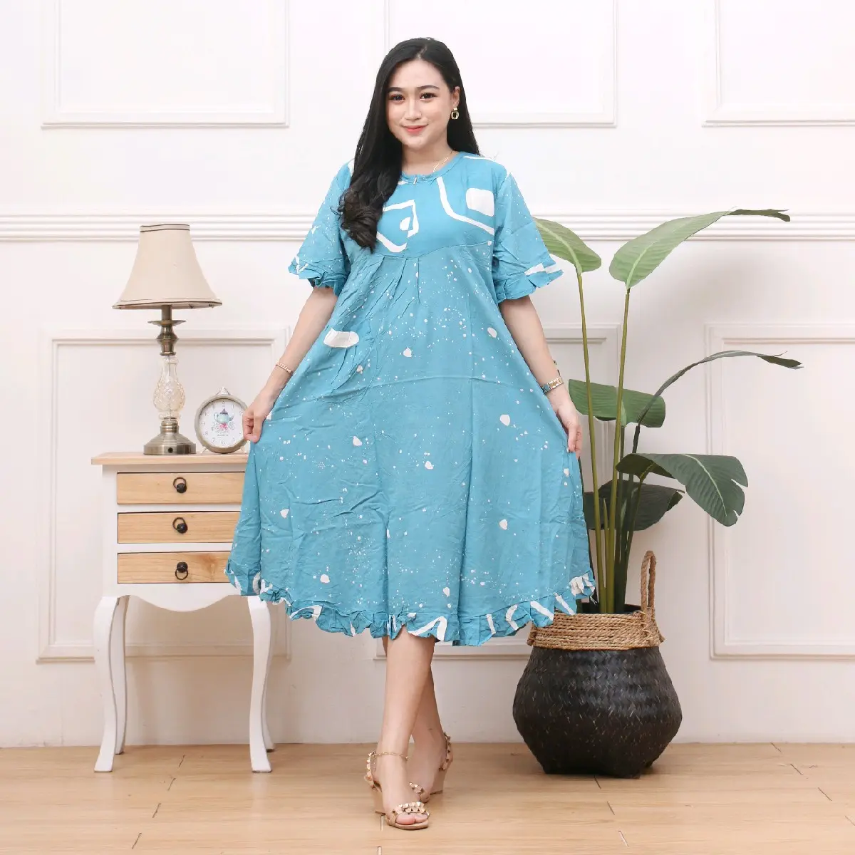 DASTER KEKINIAN DASTER BUSUI TALI SAMPING BAHAN RAYON HOMEDRESS SOFT CAP DASTER PAYUNG Lembut Cuci Dingin regular Nightdresses hits
