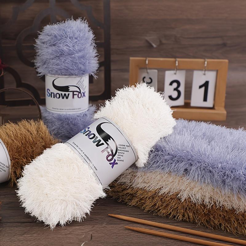 Product Introduction of 98g/Roll Double-Sided Fluffy Knitting Yarn DIY Hat Scarf Sweater Winter Warm Crochet Thread DIY Sewing Accessories 19
