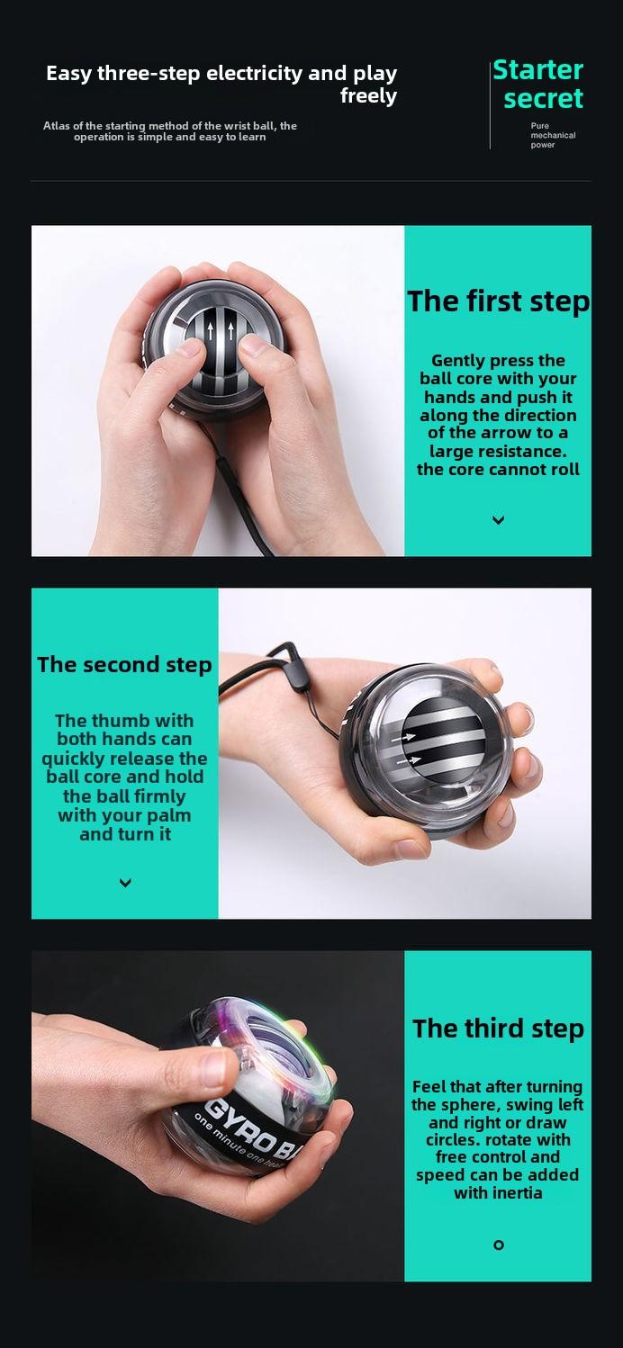 Product Introduction of Wrist Ball Magnetic Luminous Colored Lights Hand-Muscle Developer Gyro Training Fitness Decompression Grip Strength Ball 8