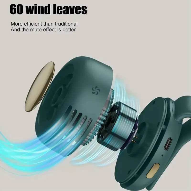 Portable Mini Fan, USB Rechargeable Electric Fan, Handheld Leafless Fan, Summer Fan, Suitable for Gifts, Mother's Day Gift 6